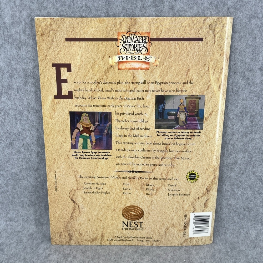 NEST Animated Bible Stories Activity Books Lot 6 Moses Esther David and Goliath - Picture 4 of 16